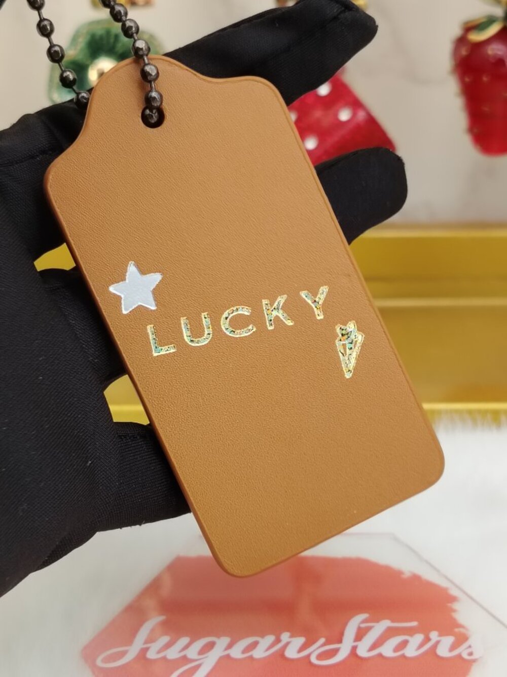 Coach tag bag charm